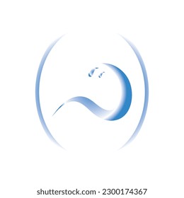 Water wave icon vector illustration design logo