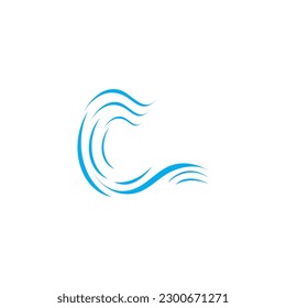 Logo de diseño de ilustraciones de vectores de ondas de agua