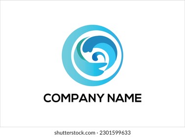 Water wave icon vector illustration design logo