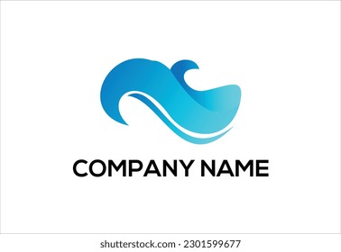 Water wave icon vector illustration design logo