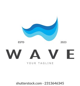 Logo de diseño de ilustraciones de vectores de ondas de agua