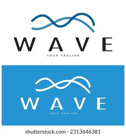 Water wave icon vector illustration design logo