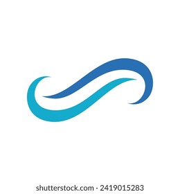 Logo de diseño de ilustraciones de vectores de ondas de agua