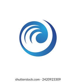 Water wave icon vector illustration design logo