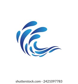Logo de diseño de ilustraciones de vectores de ondas de agua