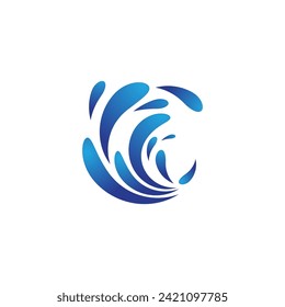 Water wave icon vector illustration design logo