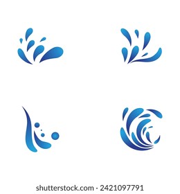 Logo de diseño de ilustraciones de vectores de ondas de agua