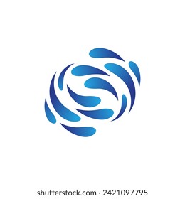 Water wave icon vector illustration design logo