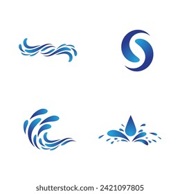 Logo de diseño de ilustraciones de vectores de ondas de agua