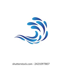 Water wave icon vector illustration design logo