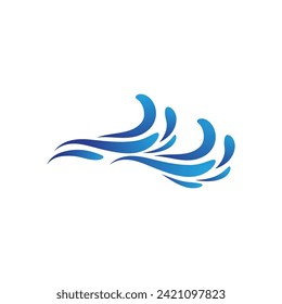 Water wave icon vector illustration design logo