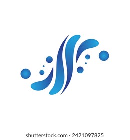 Water wave icon vector illustration design logo