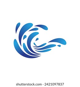 Logo de diseño de ilustraciones de vectores de ondas de agua
