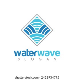 Water wave icon vector illustration design logo