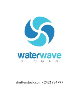 Logo de diseño de ilustraciones de vectores de ondas de agua