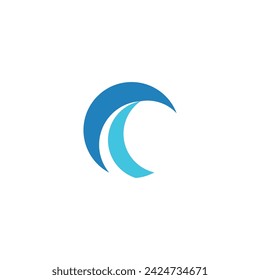Water wave icon vector illustration design logo