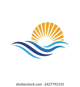 Icono de onda de agua ilustración vectorial logo de diseño