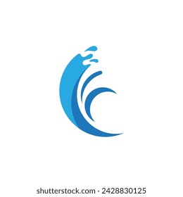 Water wave icon vector illustration design logo