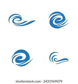 Water wave icon vector illustration design logo