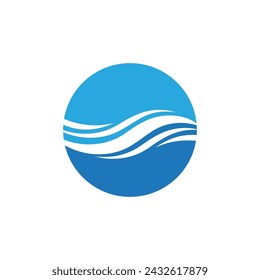 Water wave icon vector illustration design logo