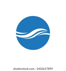 Water wave icon vector illustration design logo