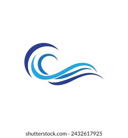 Water wave icon vector illustration design logo