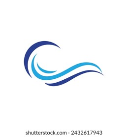 Icono de onda de agua ilustración vectorial logo de diseño