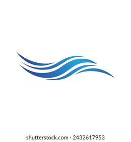 Water wave icon vector illustration design logo