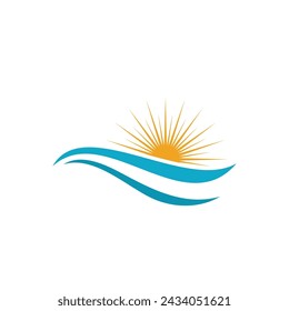 Water wave icon vector illustration design logo