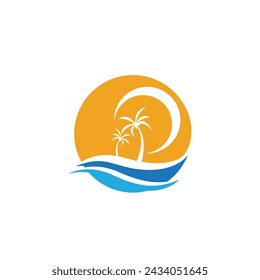 Water wave icon vector illustration design logo