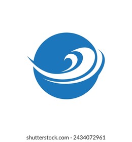 Water wave icon vector illustration design logo