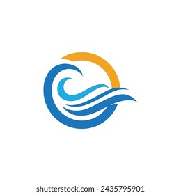 Icono de onda de agua ilustración vectorial logo de diseño