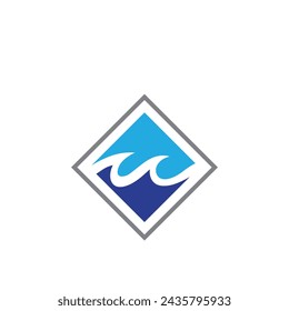 Water wave icon vector illustration design logo