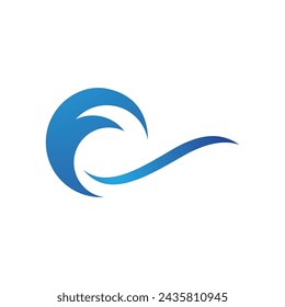 Water wave icon vector illustration design logo