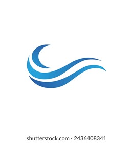 Water wave icon vector illustration design logo