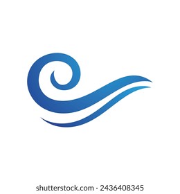 Water wave icon vector illustration design logo
