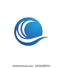 Water wave icon vector illustration design logo