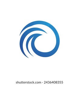 Water wave icon vector illustration design logo