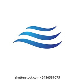 Water wave icon vector illustration design logo