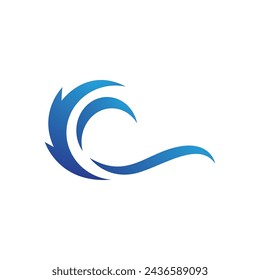 Water wave icon vector illustration design logo