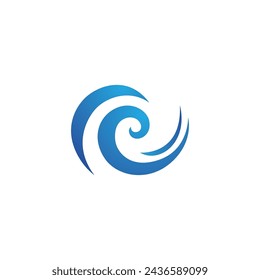 Water wave icon vector illustration design logo