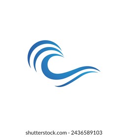Water wave icon vector illustration design logo