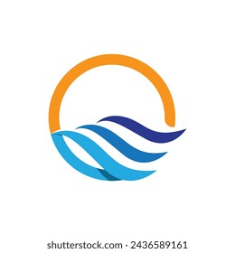 Water wave icon vector illustration design logo
