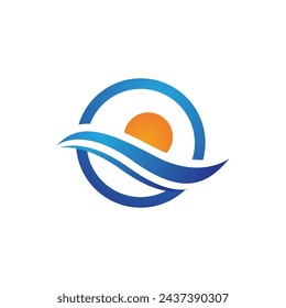 Icono de onda de agua ilustración vectorial logo de diseño