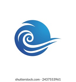 Water wave icon vector illustration design logo