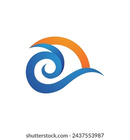 Water wave icon vector illustration design logo