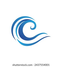 Water wave icon vector illustration design logo