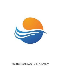 Water wave icon vector illustration design logo