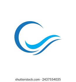 Water wave icon vector illustration design logo