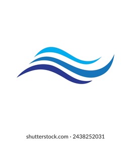 Water wave icon vector illustration design logo